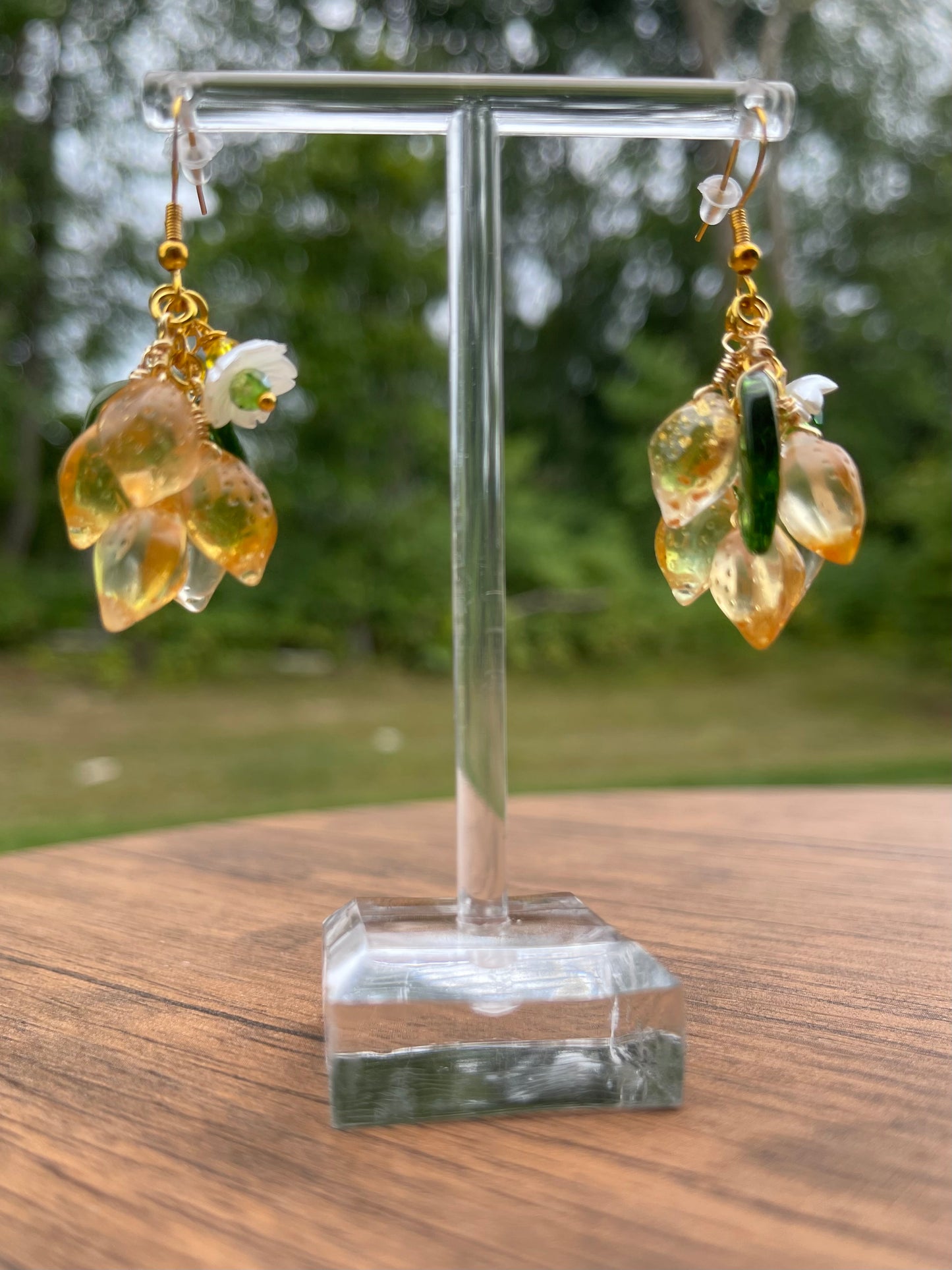 Glass lemon drop earrings