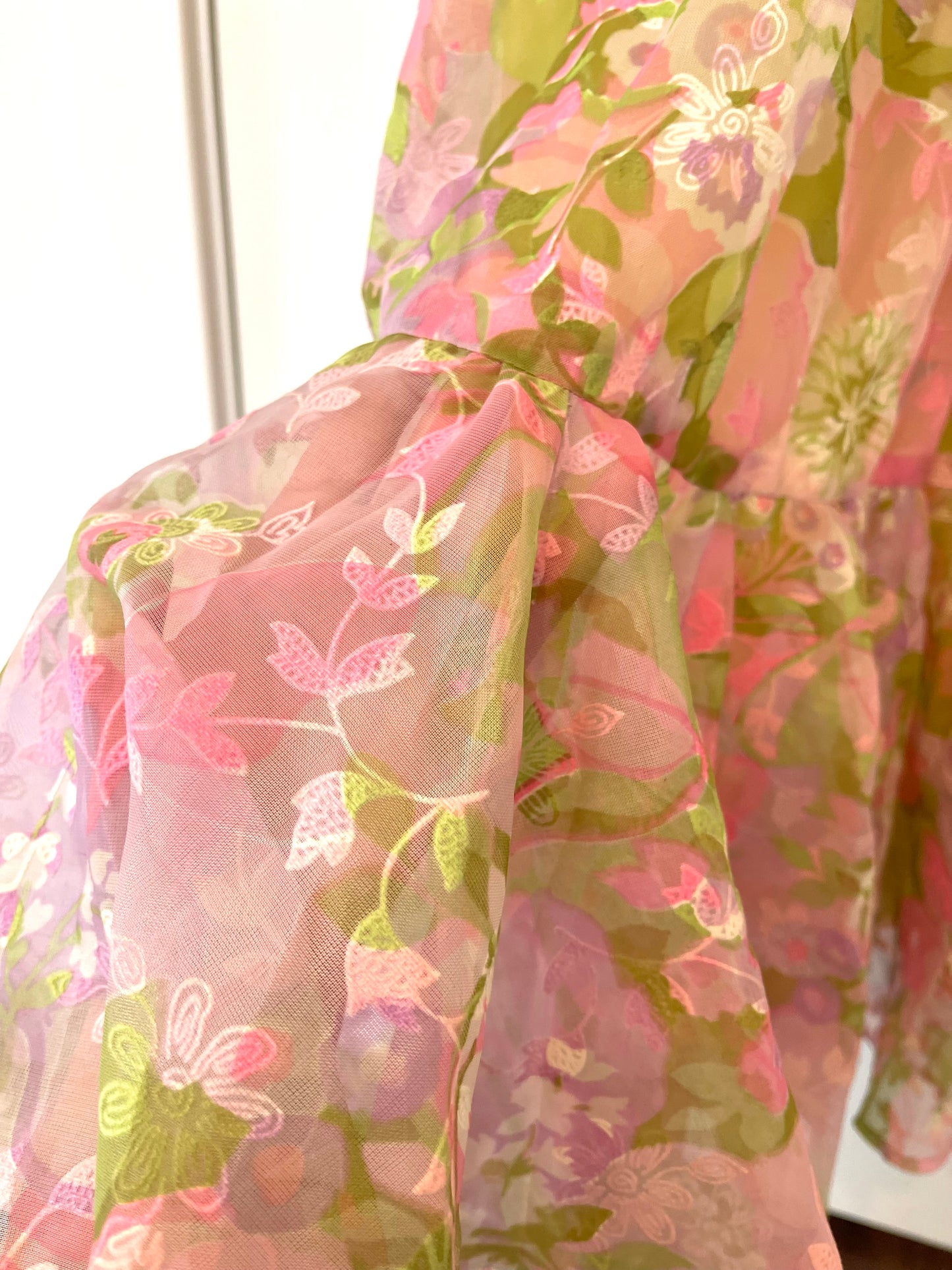 70s floral burnout velvet maxi dress