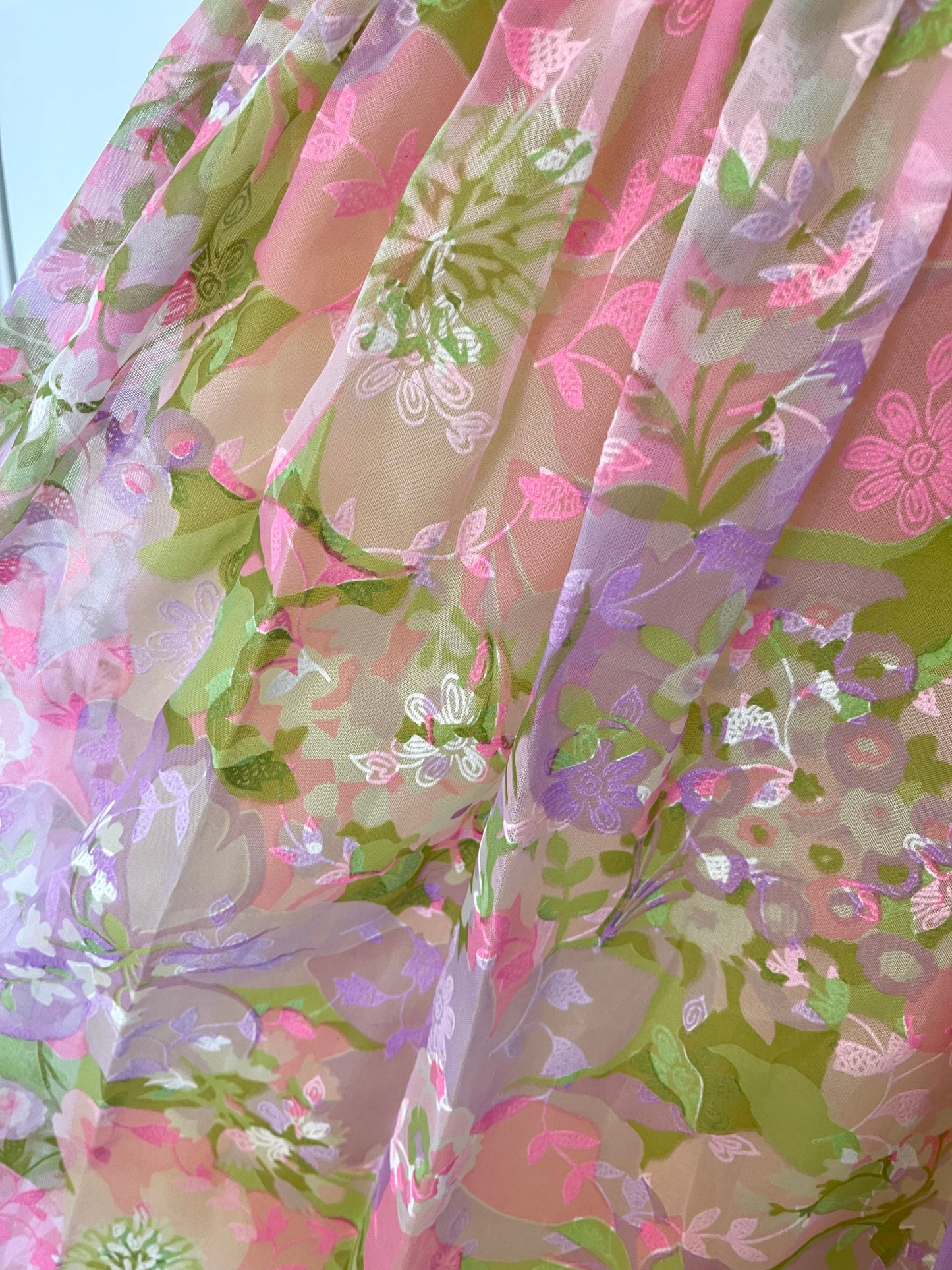 70s floral burnout velvet maxi dress