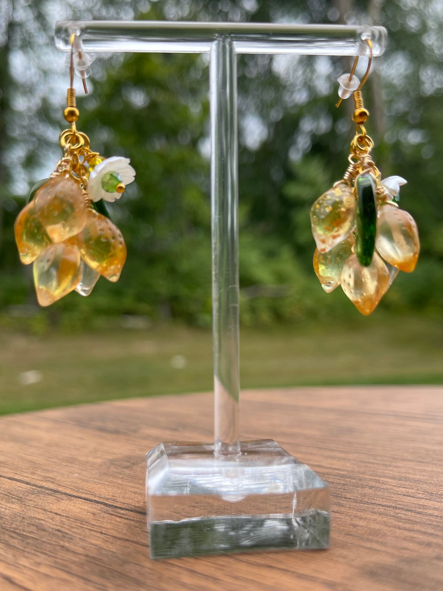 Glass lemon drop earrings