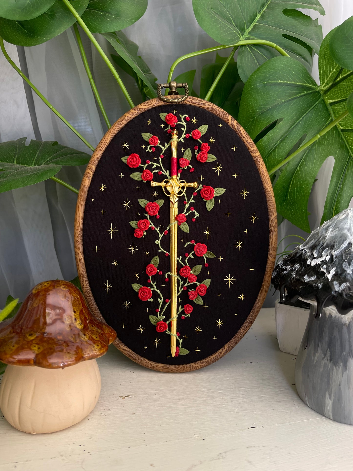 Midnight thorn embroidery