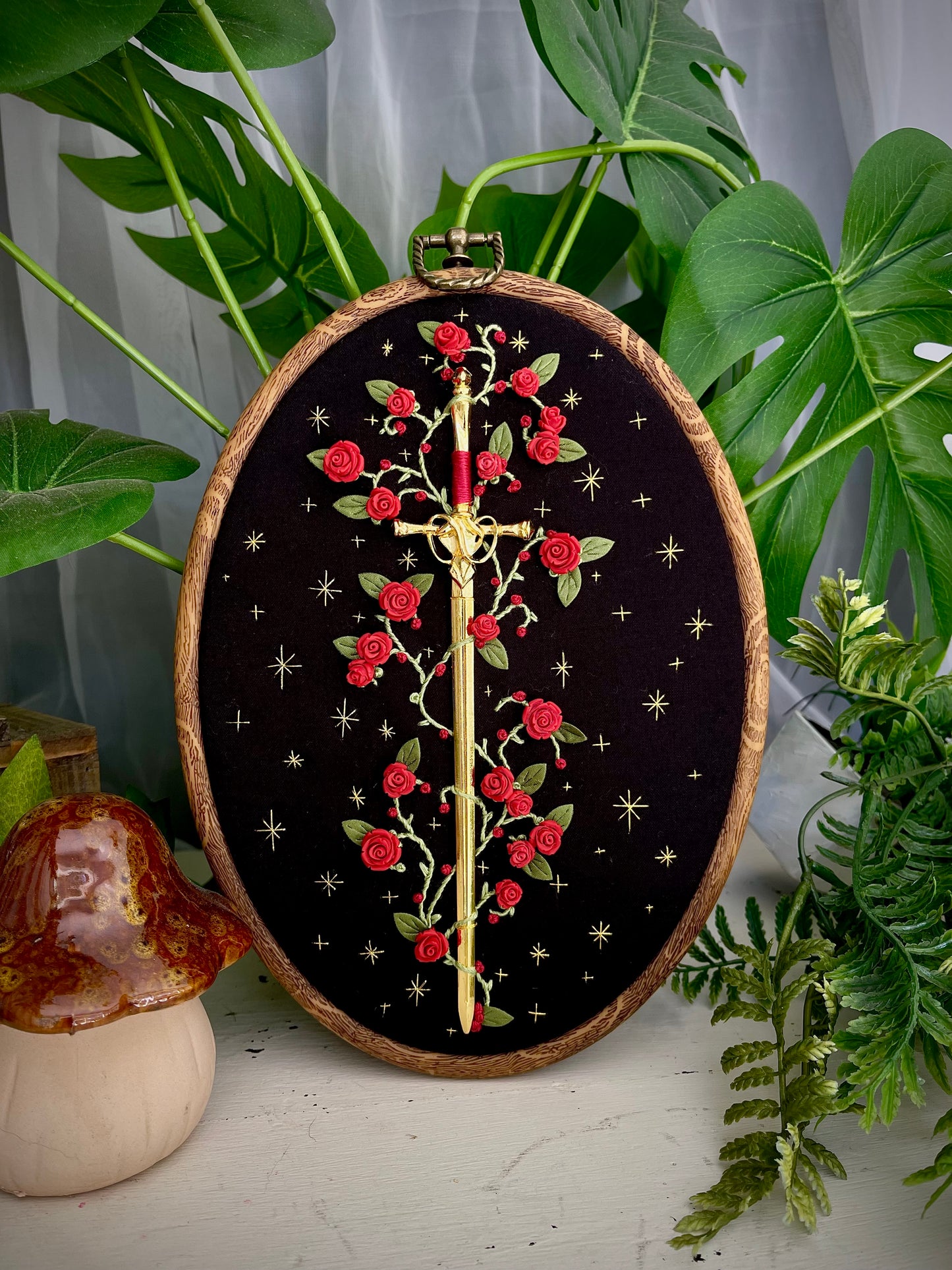 Midnight thorn embroidery