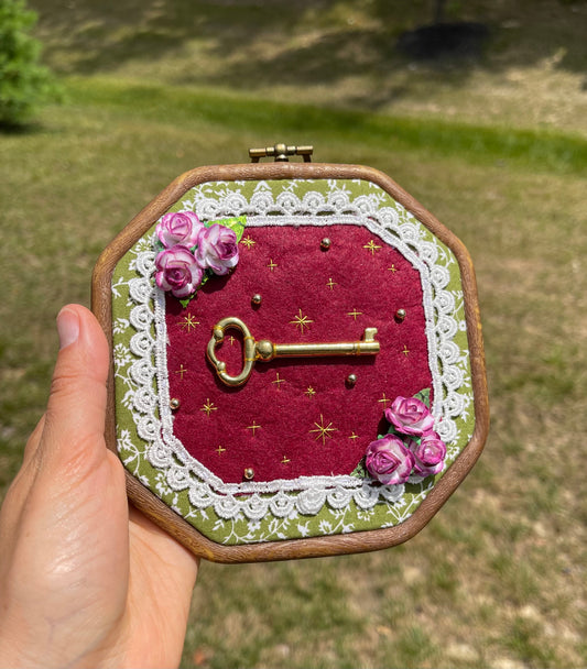 Dark Academia Vintage Key Embroidery