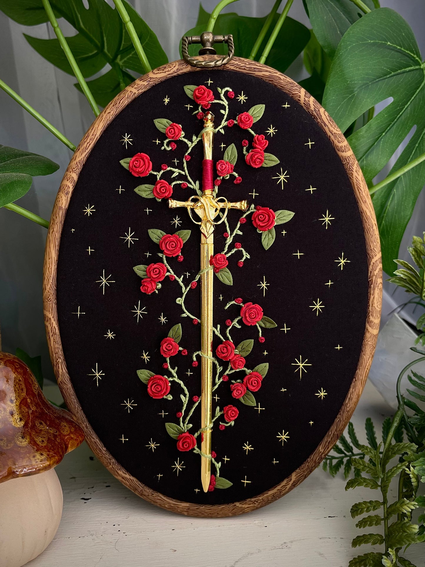 Midnight thorn embroidery