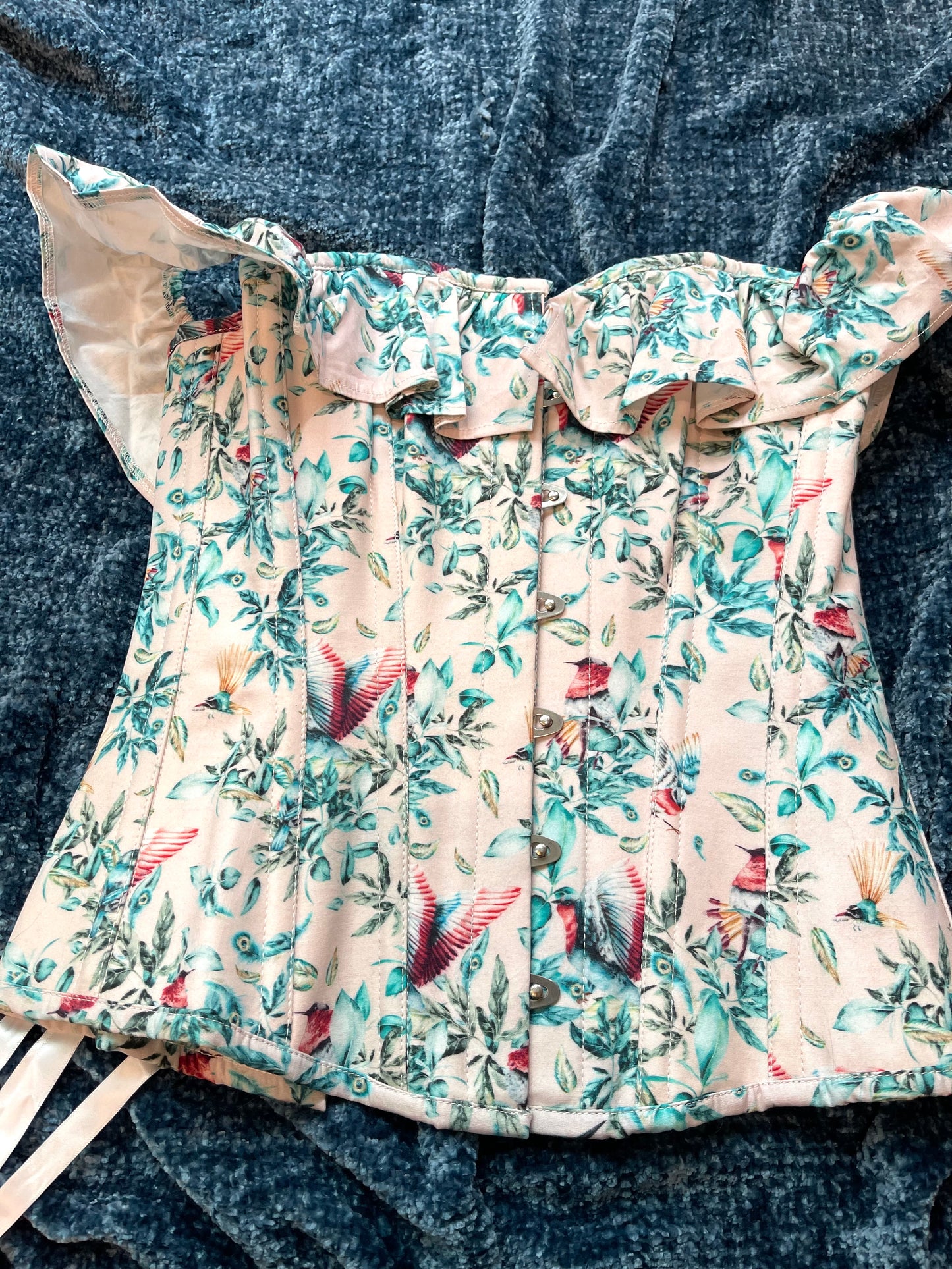 Corset Story Steel Boned Bird Print corset