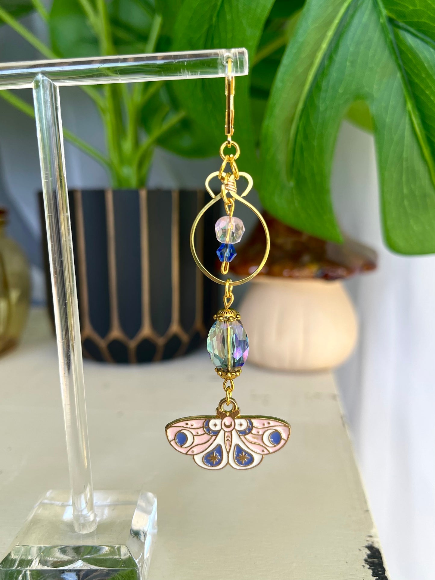 Rosie Crystal moth earrings