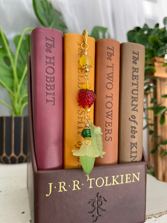 Cottagecore Whimsy Strawberry Metal Bookmark